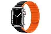 Smartwatch - Accessoires - Lippa Apple Watch Magnetic Silicone Strap 38/40/41 - Black/Orange - LPAW077