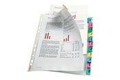Archivering & Opslag - Esselte - divider - 12 parts - for A4 Maxi - capacity: 30 sheets - tabbed - clear glass - 414170