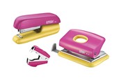 Bureau-accessoires - Rapid Mini Stapler & Hole Punch set F5+FC10+C2 Blister Pink/Yellow - 5000371
