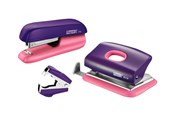 Bureau-accessoires - Rapid Mini Stapler & Hole Punch set F5+FC10+C2 Blister Purple/Apricot - 5000372