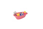 Pop, teddybeer en materiaal - Heless Doll bath with accessories 8 pcs. - 914