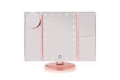 Make-up spiegels - UNIQ Hollywood trifold make up spejl - rose gold - 4777-2