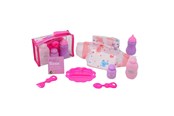 Pop, teddybeer en materiaal - Baby Rose Care Set in Bag - 27655