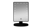 Make-up spiegels - Gillian Jones Makeup Mirror w. Heart LED Light & Touch Function Black - 5713982011494