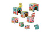 Speelgoed voor baby's - SES Creative Tiny Talents Stacking Blocks Tower with Animal Figures - 13142