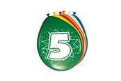 Speelgoed - Folat BV Number Balloons 5 years 8pcs. - 08205