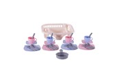 Doen-alsof spelen - Cavallino Toys Cavallino Crockery with Dishwashing Rack Pink 30pcs. - 8487SF01