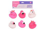 Speelgoed - Johntoy Happy World Flamingo & Unicorn Bath Figures 6pcs. - 22279