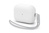 Mobiel - Covers & Cases - Spigen Case Silicone Fit White + Strap Gray - AirPods Pro (2nd Gen) - ACS05811