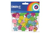 Schrijf- en tekenartikelen - Haza Witbaard Foam stickers Flowers Glitter 25 pcs. - 192306