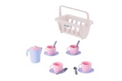 Doen-alsof spelen - Cavallino Toys Cavallino Crockery in Basket Pink 15 pieces. - 8327SF01