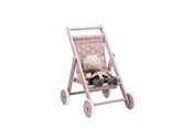 Pop, teddybeer en materiaal - Smallstuff Doll Stroller - Powder - 51004-01