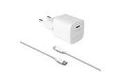Mobiel - Adapters & Opladers - FIXED Fast Charger USB-C PD 20W + USB-C cable 1m White - FIXC20M-CC-WH