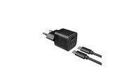 Mobiel - Adapters & Opladers - FIXED Fast Charger USB-C PD 20W + USB-C cable 1m Black - FIXC20M-CC-BK