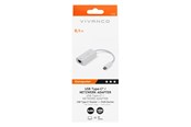 Kabels - diversen - Vivanco USB-C <-> RJ45 1000Mbps network adapter 0.1m White - 4008928453836