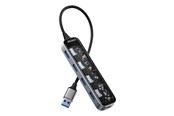 USB hub - Deltaco Transparent USB-A hub 5 Gbps 4x USB-A USB hub - 4 - Transparent - UH-736