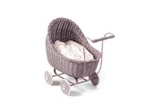 Pop, teddybeer en materiaal - Smallstuff - Doll Stroller - Dark Rose - 51001-07