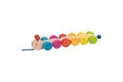 Speelgoed voor baby's - Goki Wooden Pull Animal Caterpillar - 54899