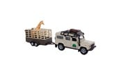 Speelgoedauto - Kids Globe Die-cast Land Rover with Giraffe trailer 29cm - 521723