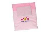 Pop, teddybeer en materiaal - Johntoy Baby Rose Doll Blanket and Pillow Set - 27537