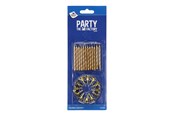 Speelgoed - Haza Witbaard Cake Candles with Holders Gold 12pcs. - 403023