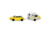 Speelgoedauto - SIKU Car with Trailer Caravan 1:55 - 313-1629