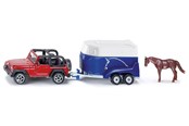 Speelgoedauto - SIKU Siku Jeep met paardentrailer - 313-1651
