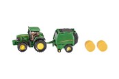 Speelgoedauto - SIKU Siku John Deere Tractor met ronde balenpers - S-1665