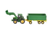 Speelgoedauto - SIKU 1:87 John Deere With Front Loader And Trailer - S-1843