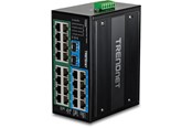 Switch - TRENDnet TI-PG262 26-Port Hardened Industrial Gigabit PoE+ DIN-Rail Switch - TI-PG262