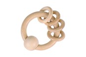 Speelgoed voor baby's - Goki Wooden Gripping Ring with 4 Rings - 65322