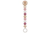 Speelgoed voor baby's - Goki Wooden Pacifier Chain Heart Pink - 65240