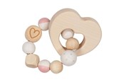 Speelgoed voor baby's - Goki Wooden Gripping Ring Heart - 65219