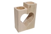 Schrijf- en tekenartikelen - Playwood Tea light holder Heart Motif Beechwood 2 pcs. - sl204G