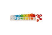 Speelgoed voor baby's - Goki Wooden Sorting Game Learning to Count with Gears 55 pcs. - 58451