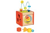 Speelgoed voor baby's - Goki Wooden Activity Cube Beatbox and Motor Skills Spiral - 59966
