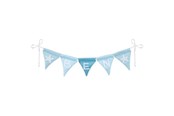 Speelgoed - Goki Fabric Bunting Make Blue with 10 Flags and Alphabet Characters - 60675