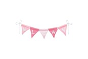 Speelgoed - Goki Fabric Bunting Make Pink with 10 Flags and Alphabet Characters - 60676