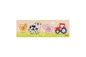 Puzzels - Goki Wooden Stud Puzzle On the Farm 4 pcs. Hout - 57355
