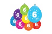 Speelgoed - Globos Balloons 2-sided Printed Number 6 8 pcs. - 512006