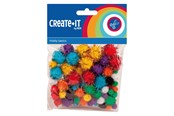 Creatief spelen - Haza Witbaard Glitter Pompoms 78pcs. - 192321