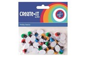 Creatief spelen - Haza Witbaard Colored Wiggle Eyes with Eyelashes 40pcs. - 192342