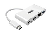 Docking station - Eaton Series USB C to HDMI Multiport Video Adapter Converter w/ USB-A Hub USB-C PD Charging Gigabit Ethernet Port Thunderbolt 3 Compatible USB Type C to HDMI USB Type-C - U444-06N-HGU-C