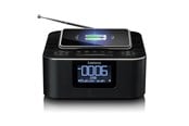 DAB & Wekkerradio - Lenco CR-650BK - DAB+/ FM Clock Radio with Bluetooth® and wireless charging black - DAB/DAB+/FM - Stereo - Black - CR-650BK