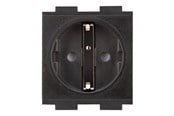 Kabels - diversen - Crestron Electronics Crestron FT2A-PWR-EU series FT2A-PWR-EU-1-BASIC - power socket-outlet - European "Schuko" power outlet module single - 1 gang - 1 power socket - black - FT2A-PWR-EU-1-BASIC