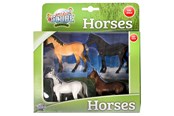 Speelgoedpop - Kids Globe Horses 4pcs. 1:32 - 570199