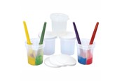 Creatief spelen - Colorations Paint Cup with Lid and 2 Divider Compartments Set of 5 - CHSPLITC