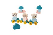 Speelgoed voor baby's - Abrick Animal Train Bear with Building Blocks in Suitcase 28 pcs. - 7923