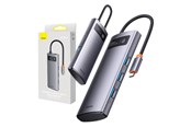 USB hub - Baseus 4in1 Metal Gleam Series USB-C to 4x USB 3.0 USB hub - 5 - USB 3.0 - Zilver - WKWG070013