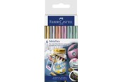 Schrijf- en tekengerei - Faber-Castell Metallics marker 6ct cardboard wallet - 160706